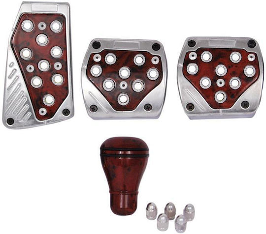 Auto Gs Car Pedal Set Universal Aluminum Brown 5pcs