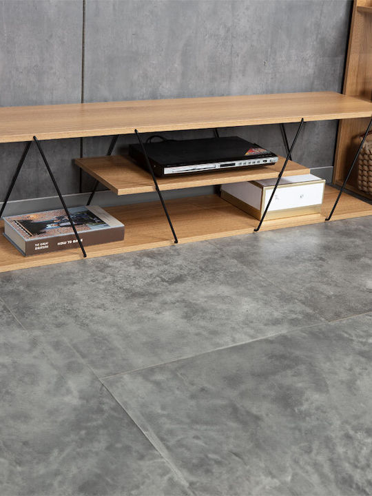 TV Stand Wooden Tars Sonoma / Black L120xW30xH33cm