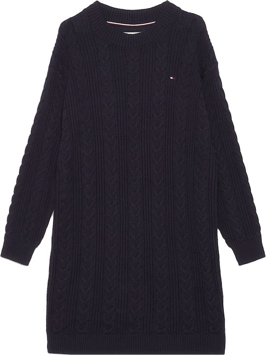 Children's Dress Knitted Blue.