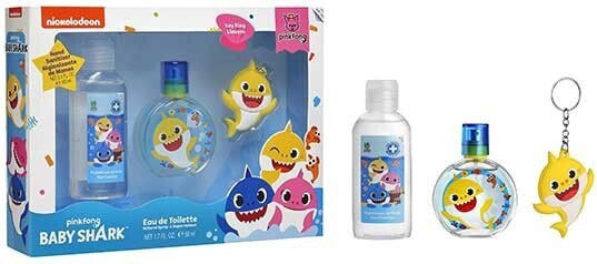 Air-Val International Παιδικό Σετ Eau de Toilette Baby Shark 50ml με Keychain, Shower Gel 100 ml
