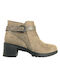 Women's Ankle Boots with Medium Heel Brown