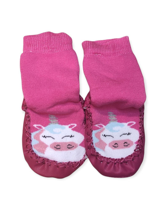 Babydom Kinderstrümpfe Hausschuh-Socken Fuchsie