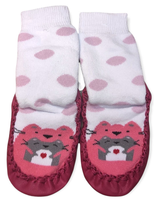 Babydom Kinderstrümpfe Hausschuh-Socken Fuchsie