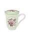 Oriana Ferelli Becher aus Porzellan mit Deckel Mehrfarbig 300ml