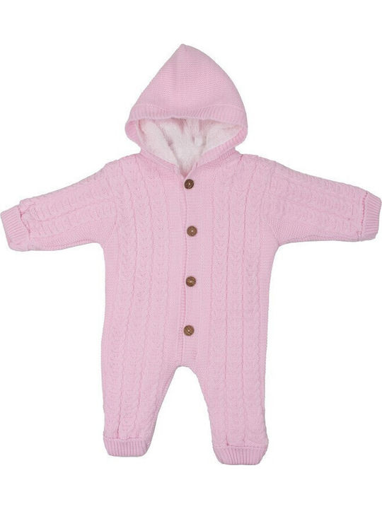 Kamtex Baby Baby-Ausgehstrampler Langärmliges Rosa