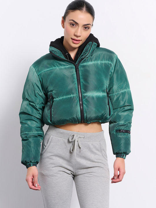 BodyTalk Women's Short Puffer Jacket for Winter Jade