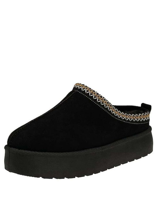 GoGo Shoes Winter Women's Slippers in Black color