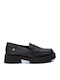 Leather Women's Moccasins in Black Color