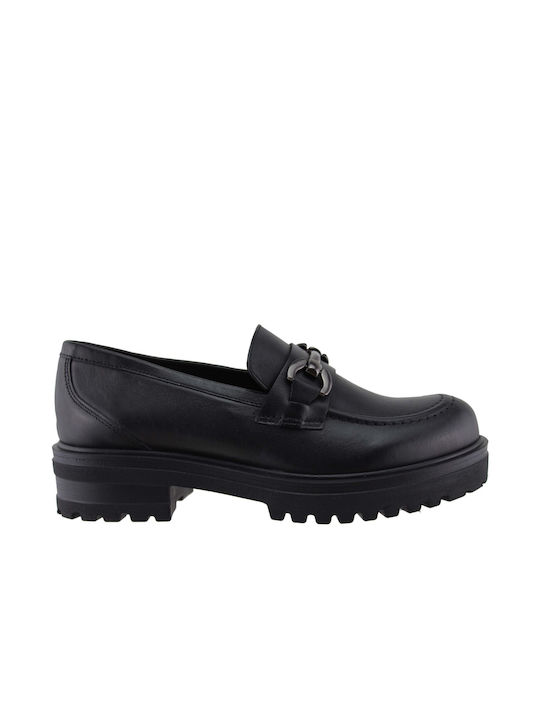 Milanos Leather Women's Moccasins in Black Color