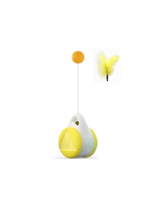 Rotating 360° Automatic Cat Toy Yellow with Catnip