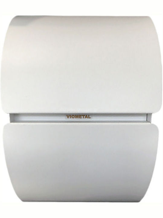Viometal Τολέδο 100 Außenbereich Briefkasten Metallisch in Weiß Farbe 21.5x10x32cm