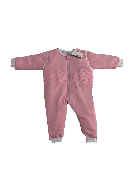 Ninetta Bebe Winter Schlafsack mit Füßen 2.5 Tog Rosa mit abnehmbaren Ärmeln