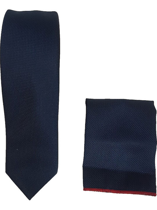 Legend Accessories Σετ Ανδρικής Γραβάτας με Σχέδια σε Μπλε Χρώμα