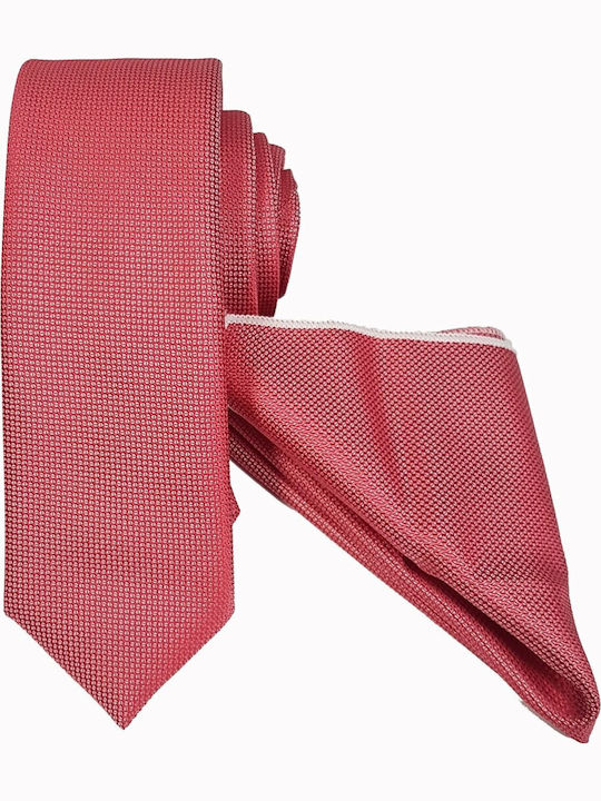 Legend Accessories Legend Σετ Ανδρικής Γραβάτας με Σχέδια σε Κόκκινο Χρώμα