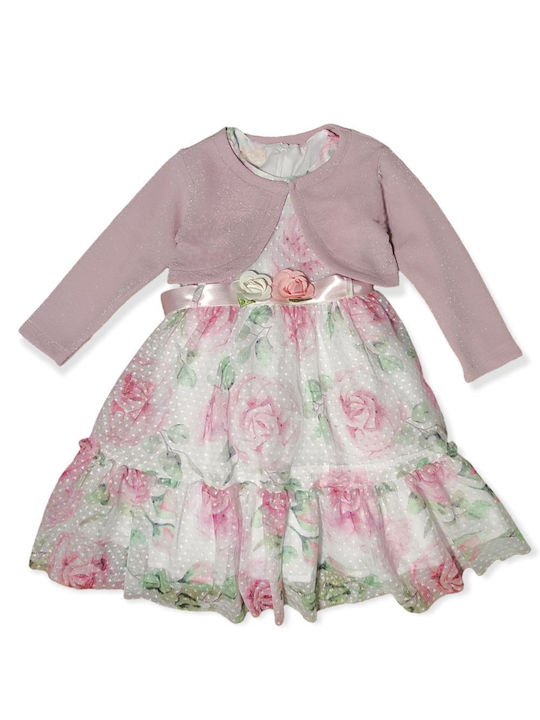 Babydom Mädchen Kleid Blumen Rosa