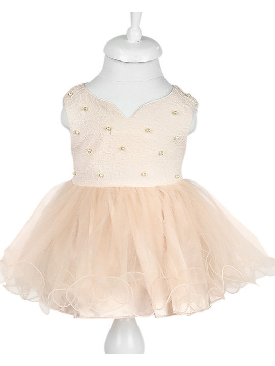 Mädchenkleid Ärmellos Tüll Rosa