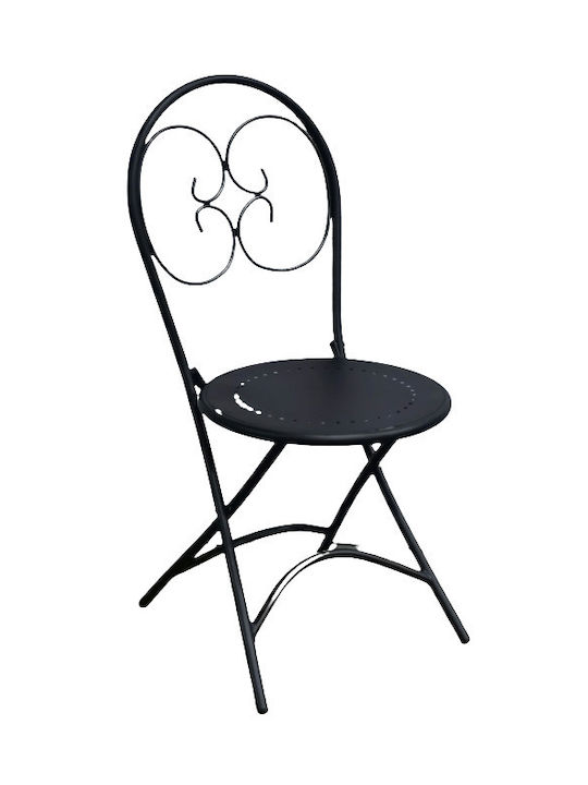 AMALTHIA metal garden chair BLACK, 40x50xH85