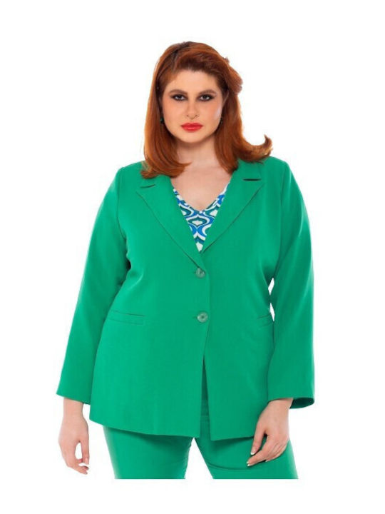 Silky Collection Γυναικείο Σακάκι Πρασινο