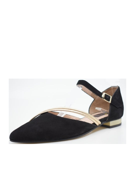 Il Mio Collection Lederne Damen Ballerinas in Schwarz Farbe