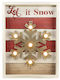 TnS Beleuchtet Weihnachtliche Holz Figur Rahmen Beige Rahmen Beige Höhe 35.5cm Schneeflocke