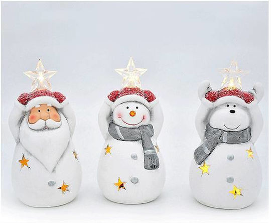+Efo Christmas Ceramic Battery Lantern 15x7.6cm 3pcs