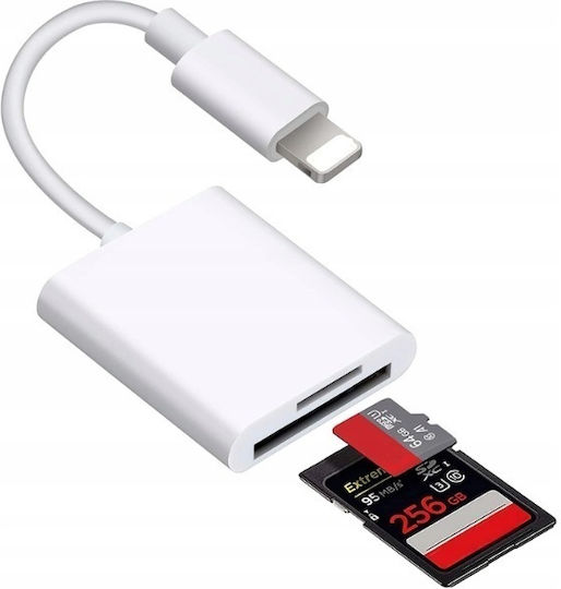 Card Reader Lightning για microSD Λευκό