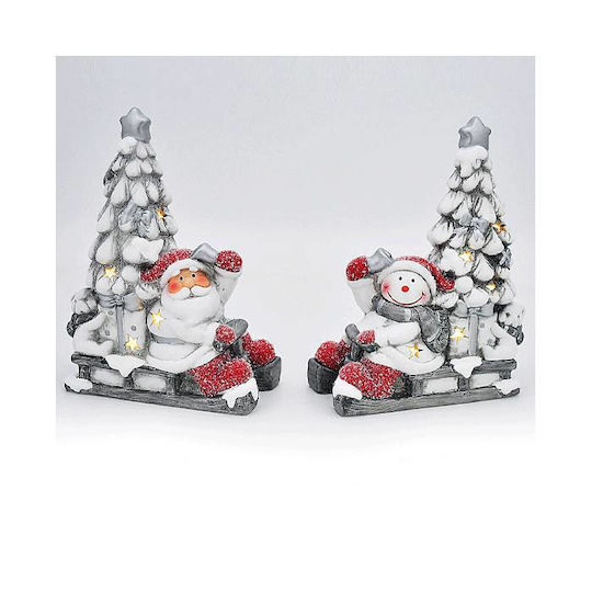 Christmas Decorative Illuminated Ceramic Tree 16.7cm Battery 2pcs