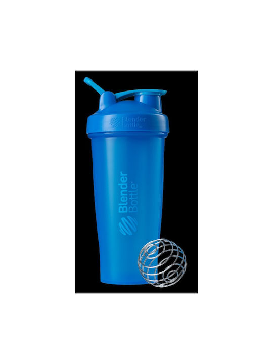 Blender Bottle Plastic Protein Shaker 820ml Blue