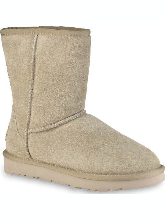 Izy Leder Damenstiefel mit Fell Beige
