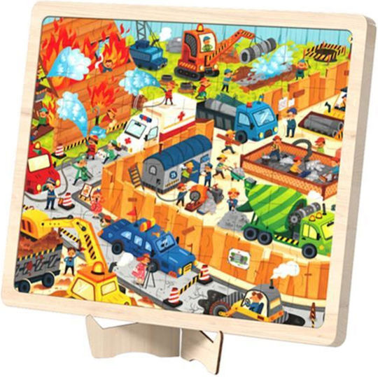 Ξύλινο Παιδικό Puzzle Construction Site για 4+ Ετών 100pcs MiDeer