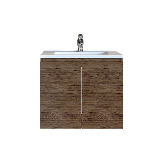 Sanitec Alba A Waschtisch mit Waschbecken L70xB44xH60cm Braun