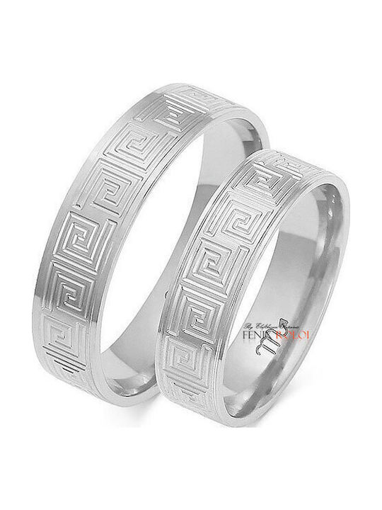 FenixJewelry Σετ Βέρες από Λευκόχρυσο 14Κ