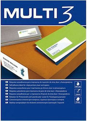 Multi 3 Self-Adhesive Rectangular A4 Labels 52.5x29.7mm