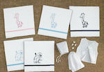 Christening Oilcloths Set White with Animals Theme