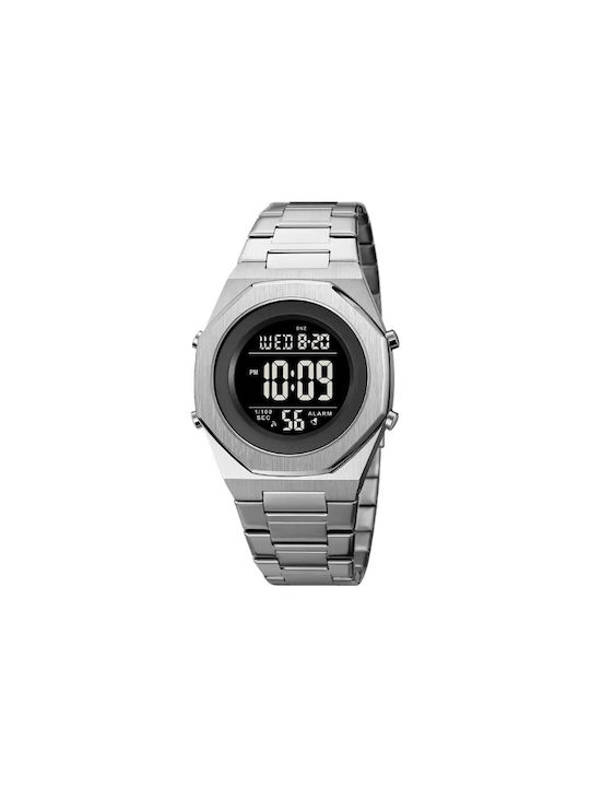 Skmei Digital Uhr Chronograph Batterie mit Metallarmband Silver / Black