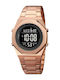Skmei Digital Men's Watch 40mm Chronograph Battery with Metal Bracelet Rose Gold/Black