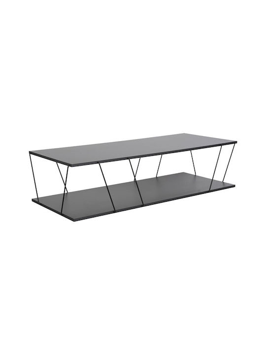 Rectangular Coffee Table Tars Charcoal-Black L120xW50xH30cm