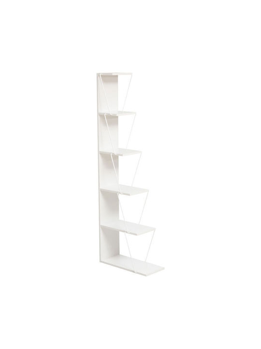 Bookcase Mini Tars White 50x22x150cm