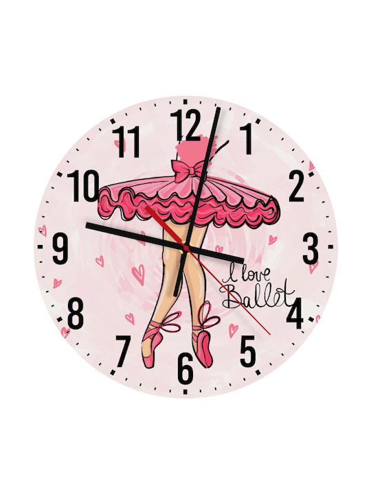 Koupakoupa Silent Wall Clock Wooden Pink