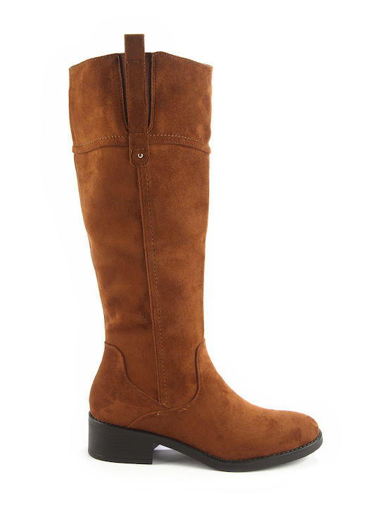 Fshoes Suede Women's Boots with Zipper Brown