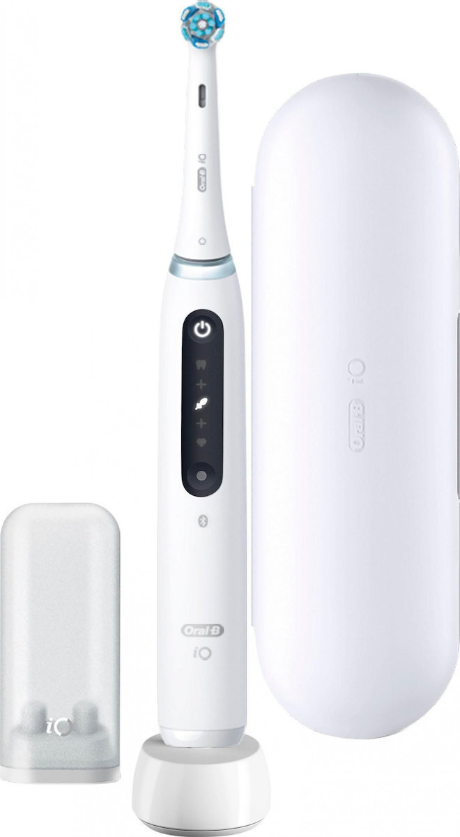 Oral-B iO Series 5 Ηλεκτρική Οδοντόβουρτσα με Αισθητήρα Πίεσης και Θήκη Ταξιδίου Λευκή