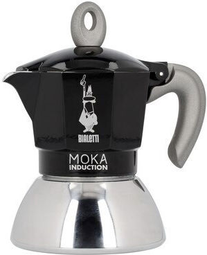 Bialetti Moka Induction Moka Stovetop Espresso Pot 4 Cups Black
