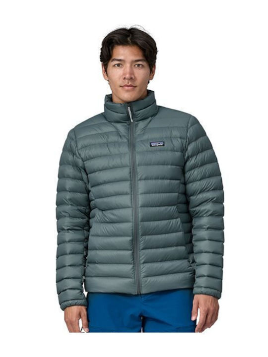 Women's Short Puffer Jacket for Winter Green