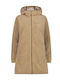 Women's Short Parka Jacket for Winter Beige