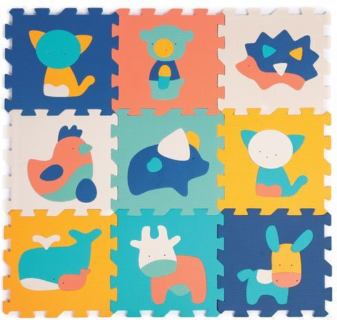 Ludi Interaktives Kinder-Bodenpuzzle Mat mit Tieren 9 Stück