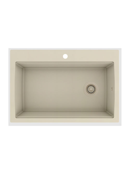 Helika Largus TQL100AQP-111 Drop-In Spüle aus Verbundgranulat B84xT56cm Beige