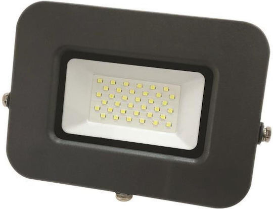 Eurolamp Στεγανός Προβολέας LED 30W Φυσικό Λευκό 4000K IP65