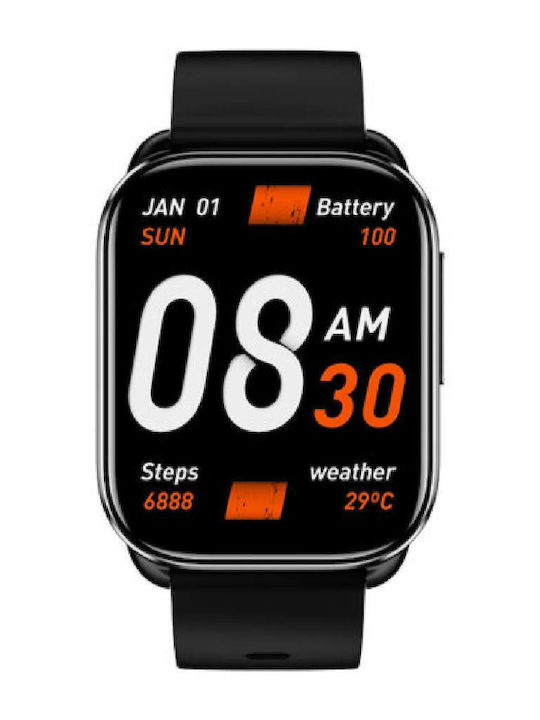 QCY Gs S6 Smartwatch με Παλμογράφο (Μαύρο)