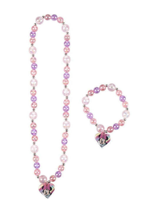 Minnie Mouse Set Bracelet & Necklace