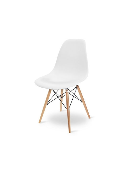 Monte Dining Room Polypropylene Chair Λευκή 52x47x82cm